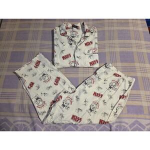 KISS 1998 Vintage Pajamas Shirt Pants Rare 90s Suit Outfit Army Depot 2 Piece